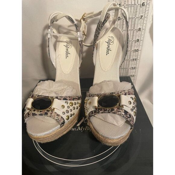 NEW Paprika Exempt-S Wedges Espadrilles 7.5" - Picture 2 of 13